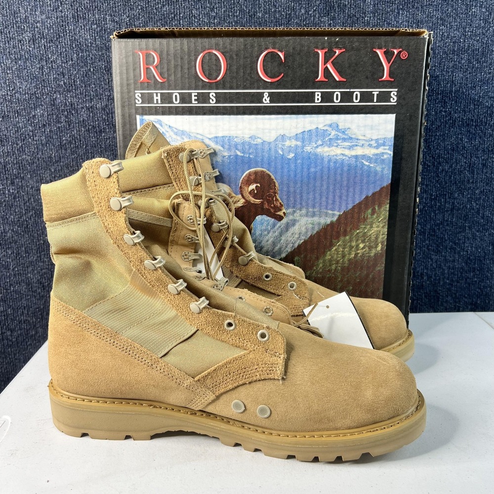 Rocky Army Combat Boots Mens‎ Size 14.5 XXW Desert Tan Hot Weather Vibram USGI
